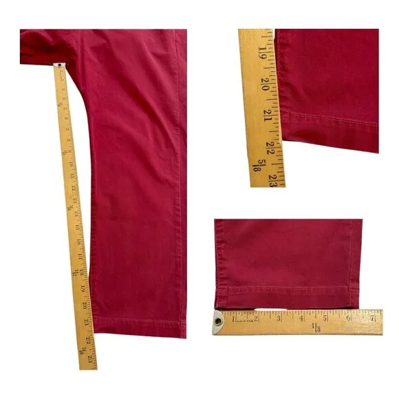 Nili Lotan Paris Drop Crotch Cropped Pants, ‎ Size 10, Red - Picture 12 of 12